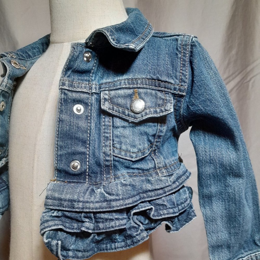 Toddler Girl Ruffled Jean Jacket 2T